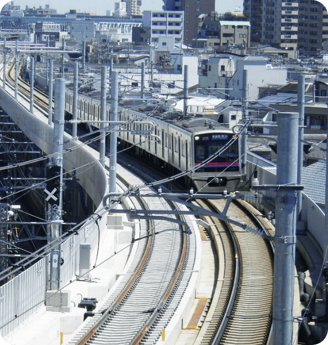 沿線工事から始まった、京成建設 鉄道写真